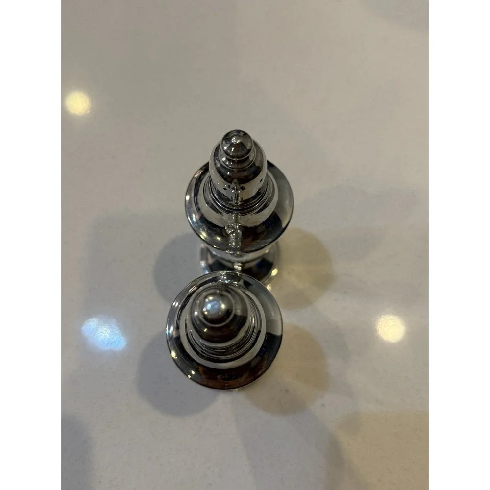 Vintage WEB Pewter Silver Weighted Salt & Pepper Shakers